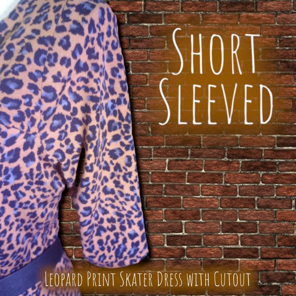 Leopard Print Skater Dress w'Cut Out - Picture 4 of 10